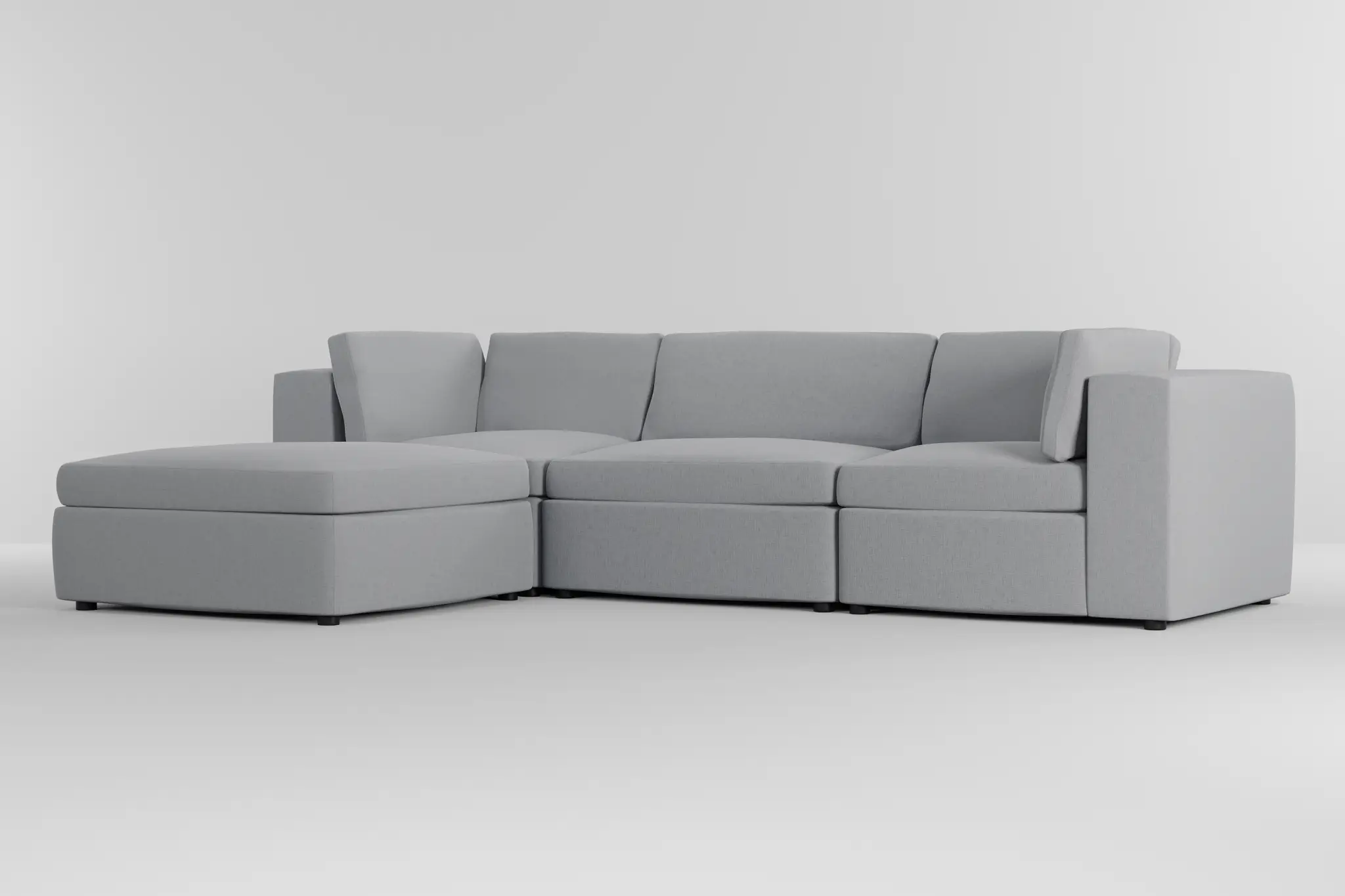 Destin Delray Light Gray Fabric 4-piece Bumper Sectional Destin Delray Light Gray Fabric 4-piece Bumper Sectional