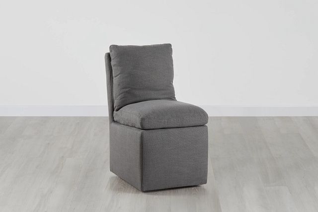 Auden Dark Gray Castored Upholstered Side Chair