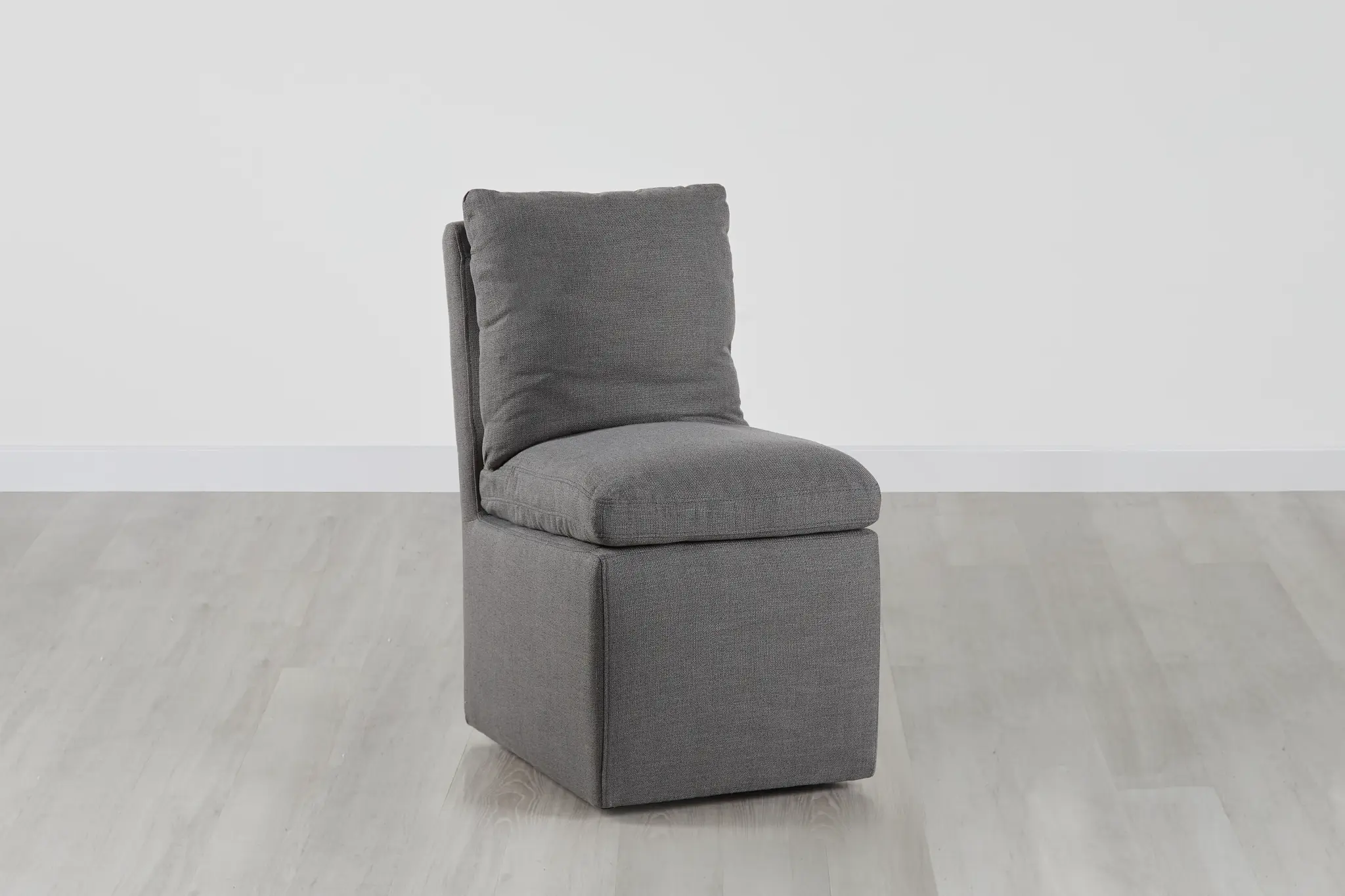 Auden Dark Gray Castored Upholstered Side Chair Auden Dark Gray Castored Upholstered Side Chair