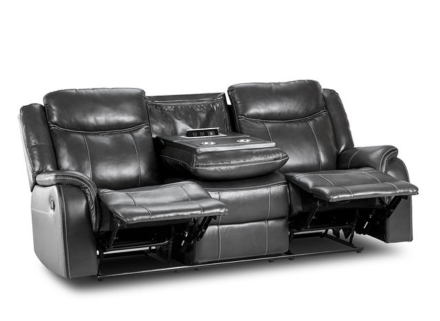 Lowe Dark Gray Micro Reclining Sofa (4)