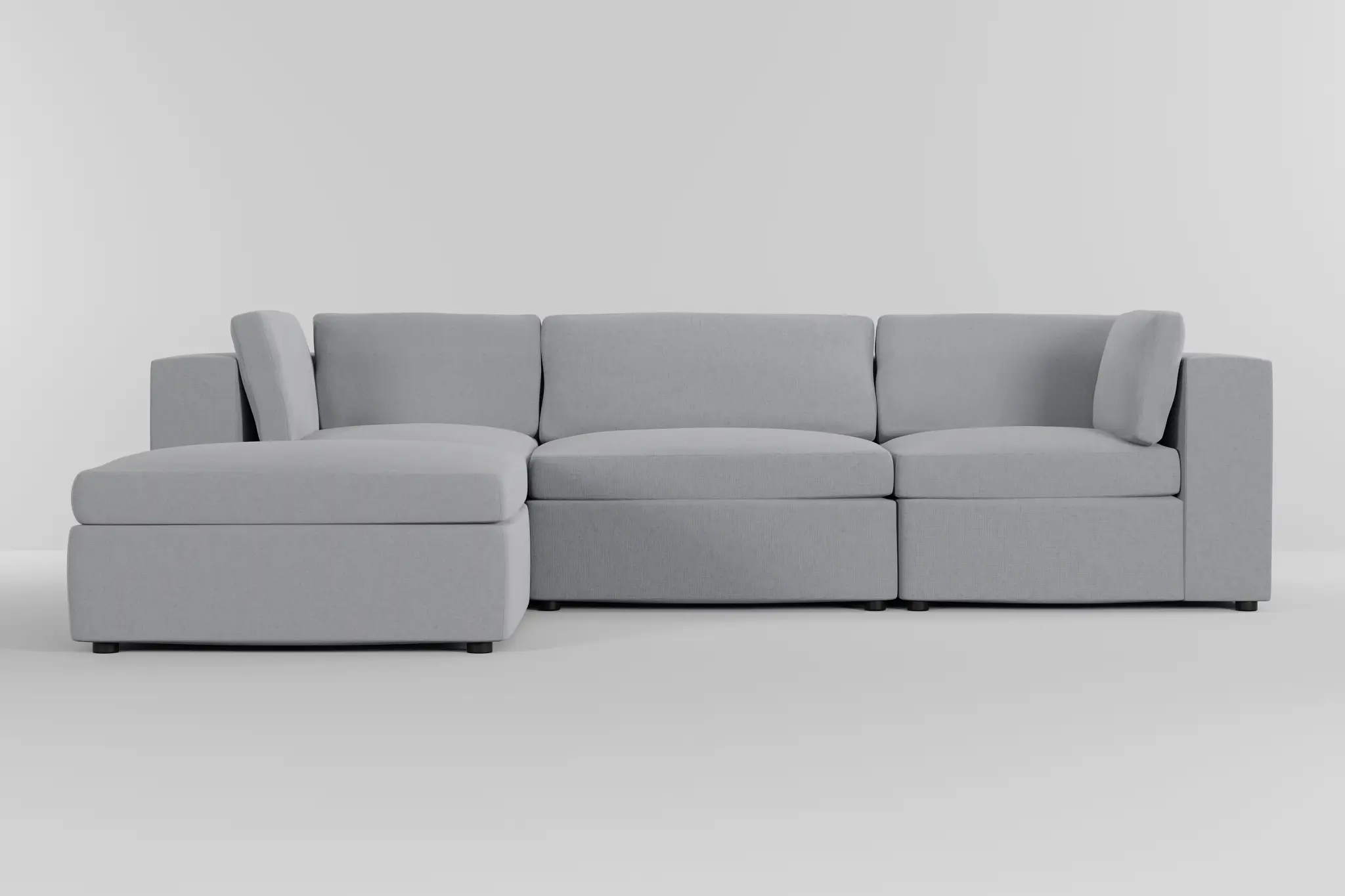 Destin Delray Light Gray Fabric 4-piece Bumper Sectional Destin Delray Light Gray Fabric 4-piece Bumper Sectional