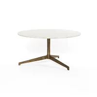 Hali White Marble Round Accent Table