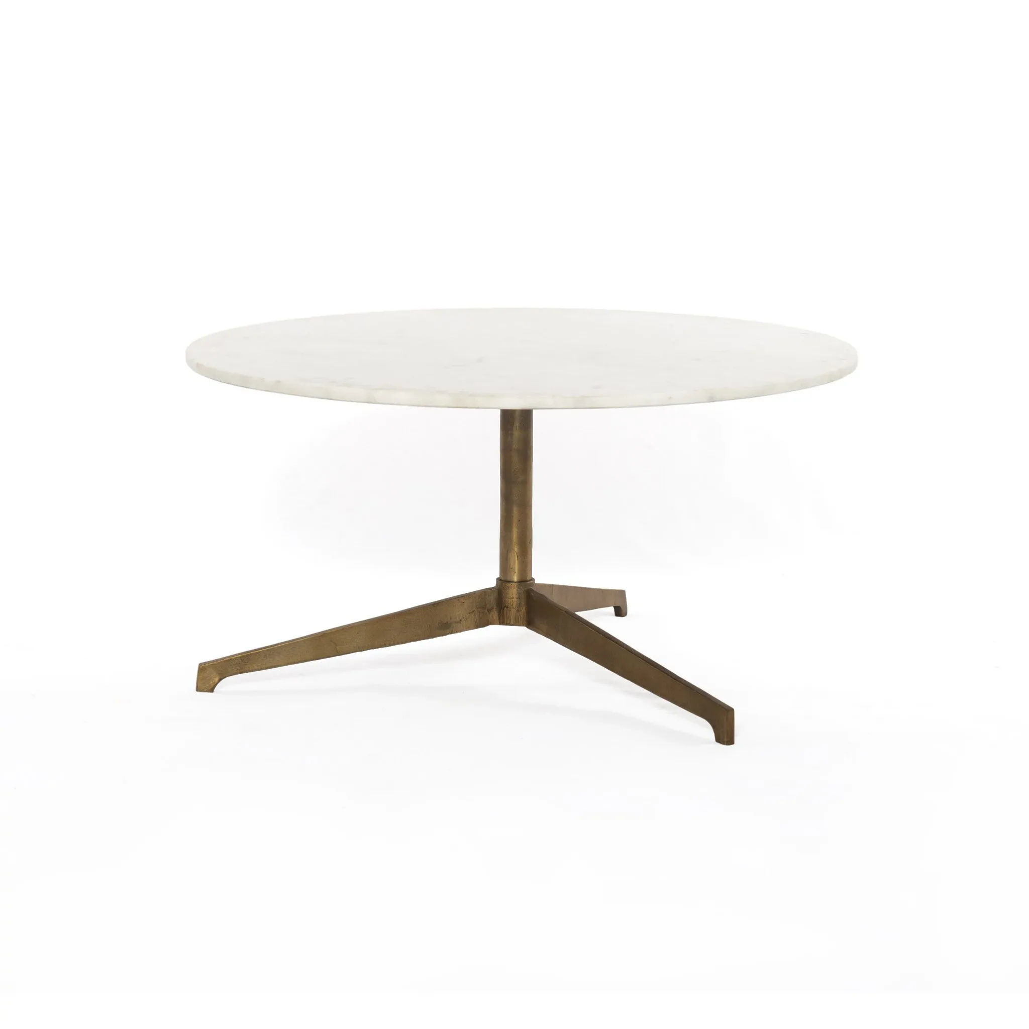 Hali White Marble Round Accent Table