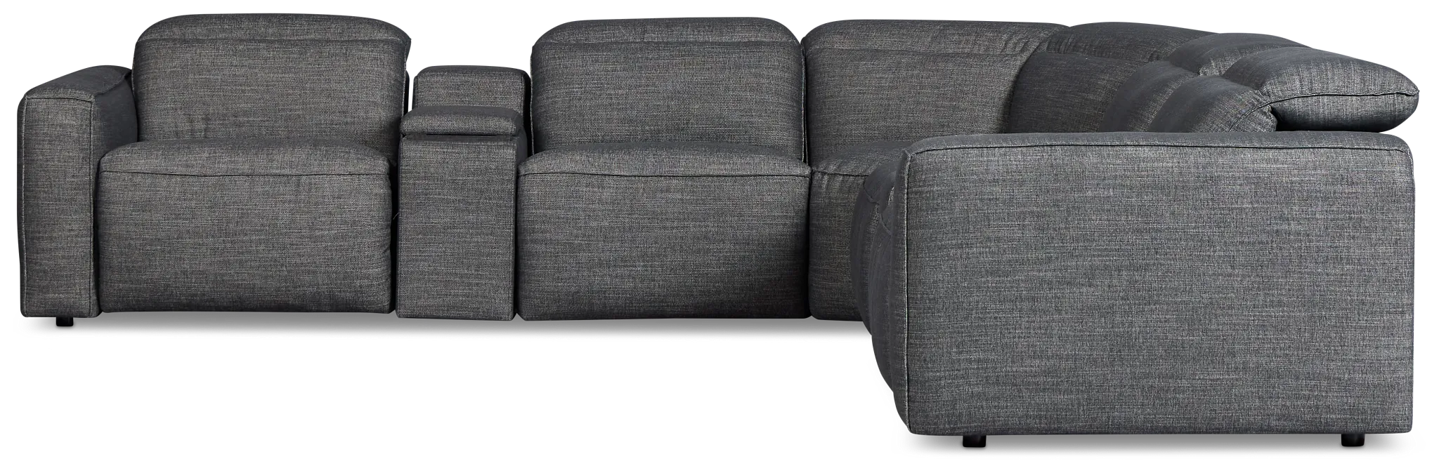 Ryland Dark Gray Fabric Large Dual Power Reclining Two-arm Sectional