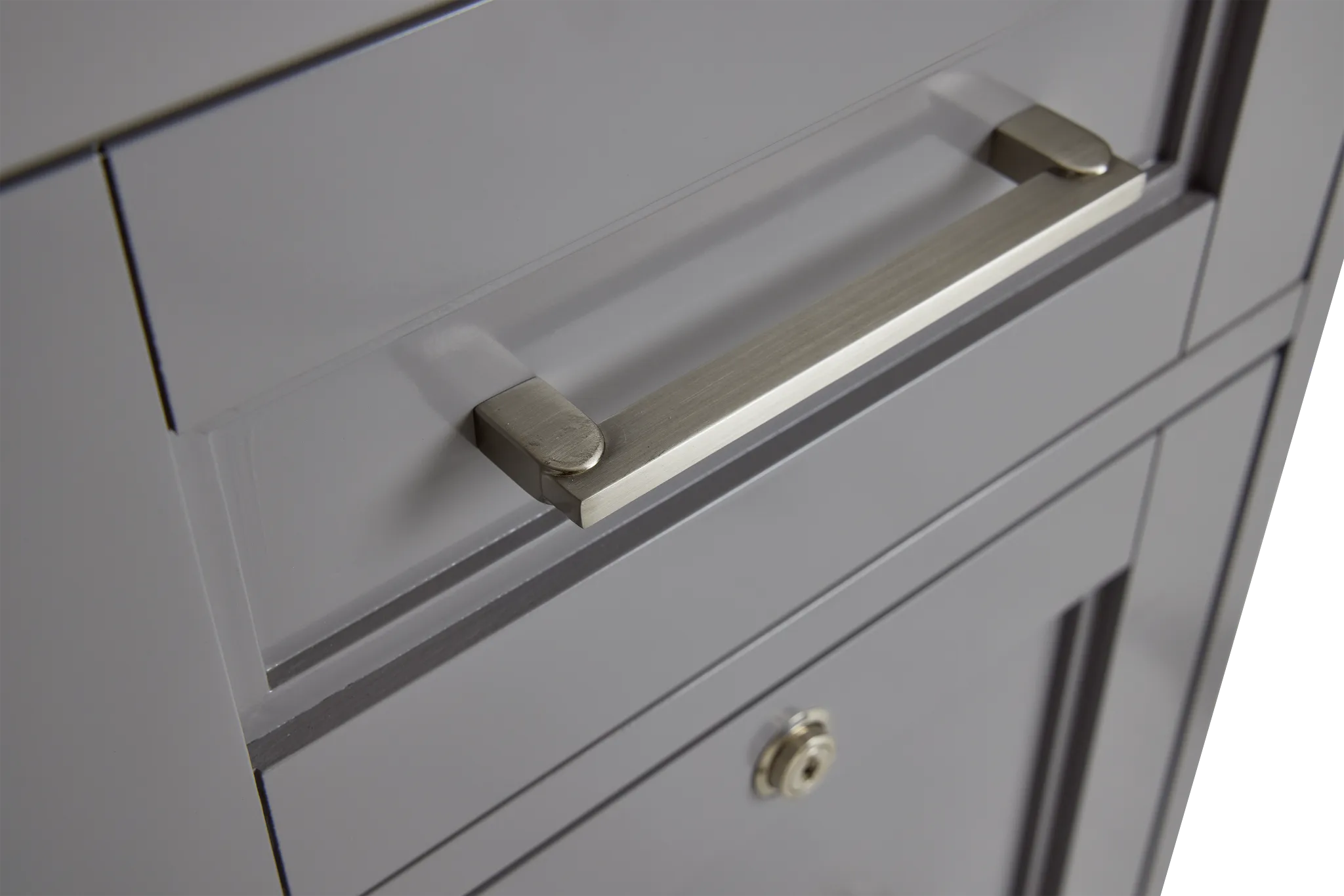 Newport Gray Large Peninsula Drawer Wall Desk