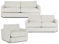 Noah Ivory Fabric Living Room