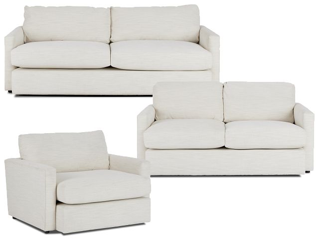 Noah Ivory Fabric Living Room