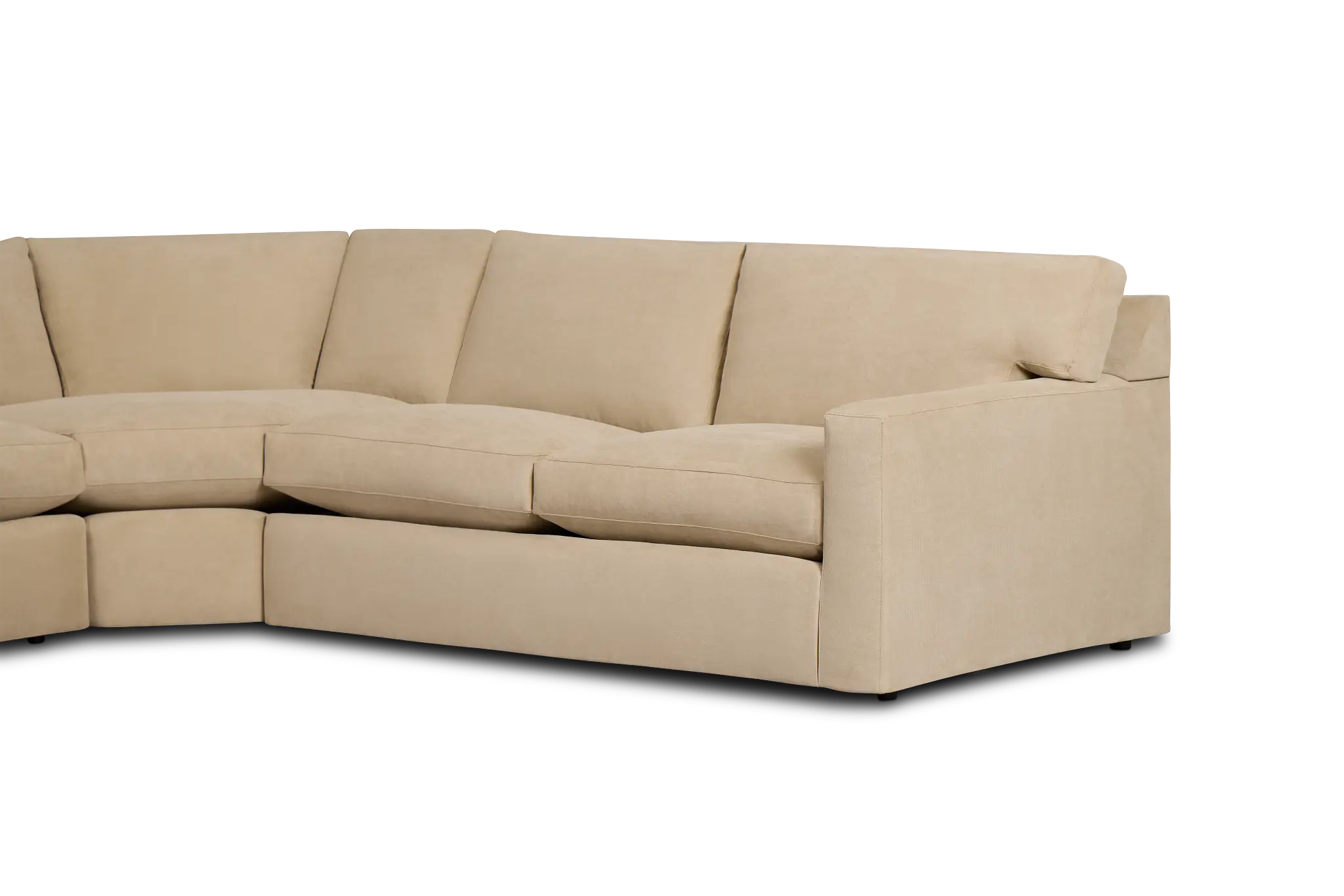 Hudson Beige Fabric Medium Left Chaise Wedge Sectional Hudson Beige Fabric Medium Left Chaise Wedge Sectional