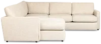 Maxwell Light Gray Fabric Medium Left Chaise Sectional