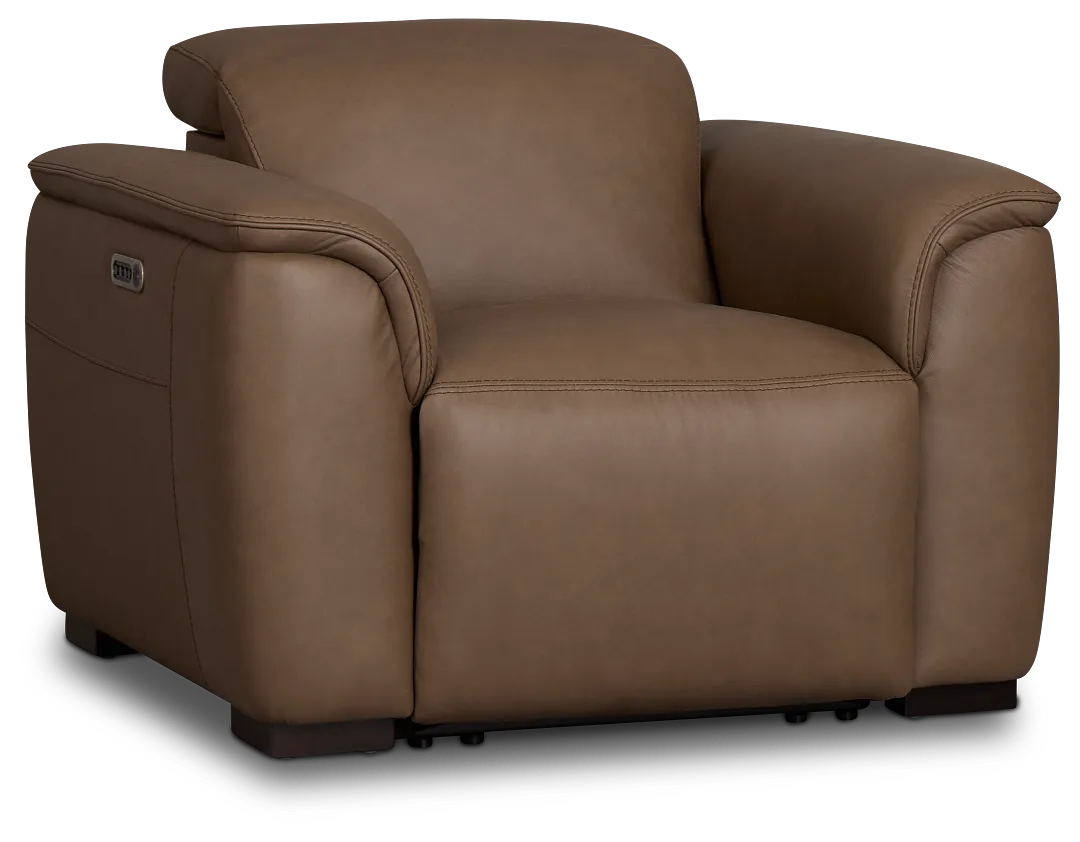 Flexsteel Brodie Dark Brown Lthr/vinyl Power Recliner