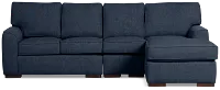 Sinclair Dark Blue Fabric Small Right Chaise Sectional