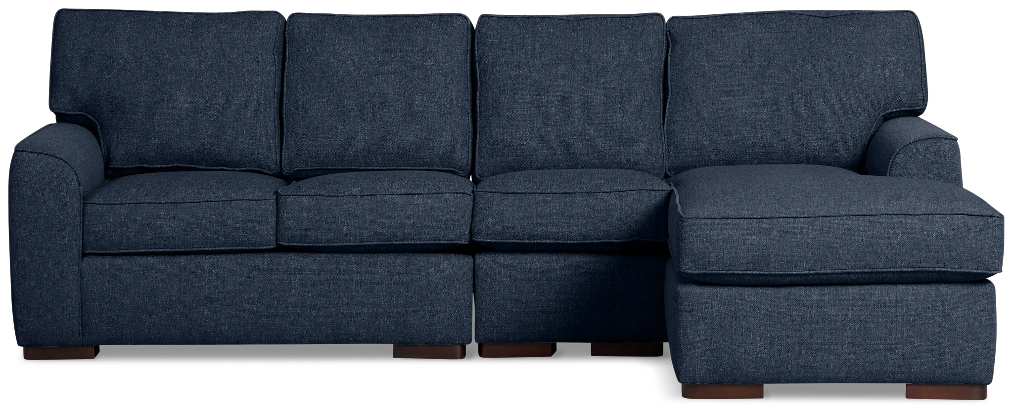Sinclair Dark Blue Fabric Small Right Chaise Sectional