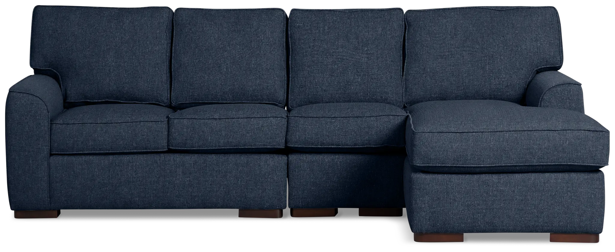 Sinclair Dark Blue Fabric Small Right Chaise Sectional Sinclair Dark Blue Fabric Small Right Chaise Sectional