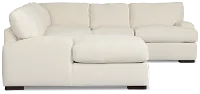 Alpha White Fabric Medium Left Chaise Sectional