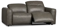 Ryland Dark Gray Lthr/vinyl Power Reclining Sofa