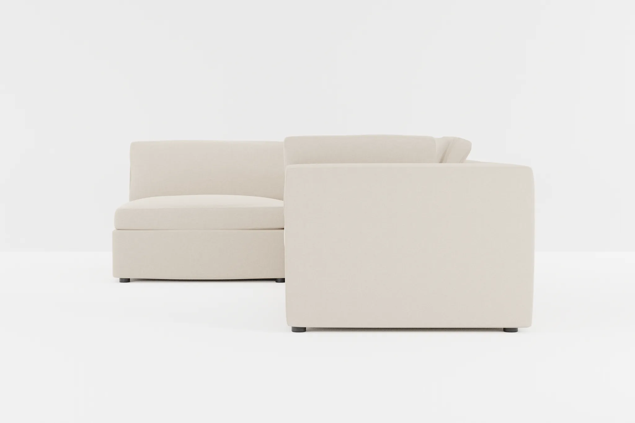 Destin Suave Beige Fabric 4-piece Modular Sectional