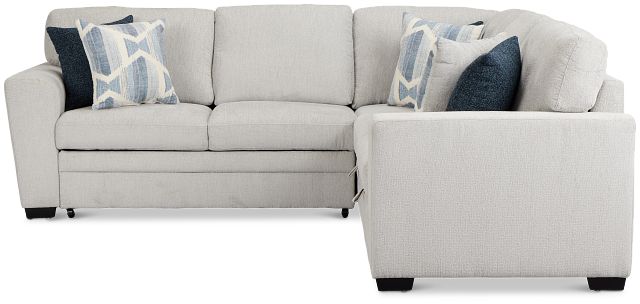 Everly Gray Fabric Small 2-arm Left Sleeper Storage Sectional