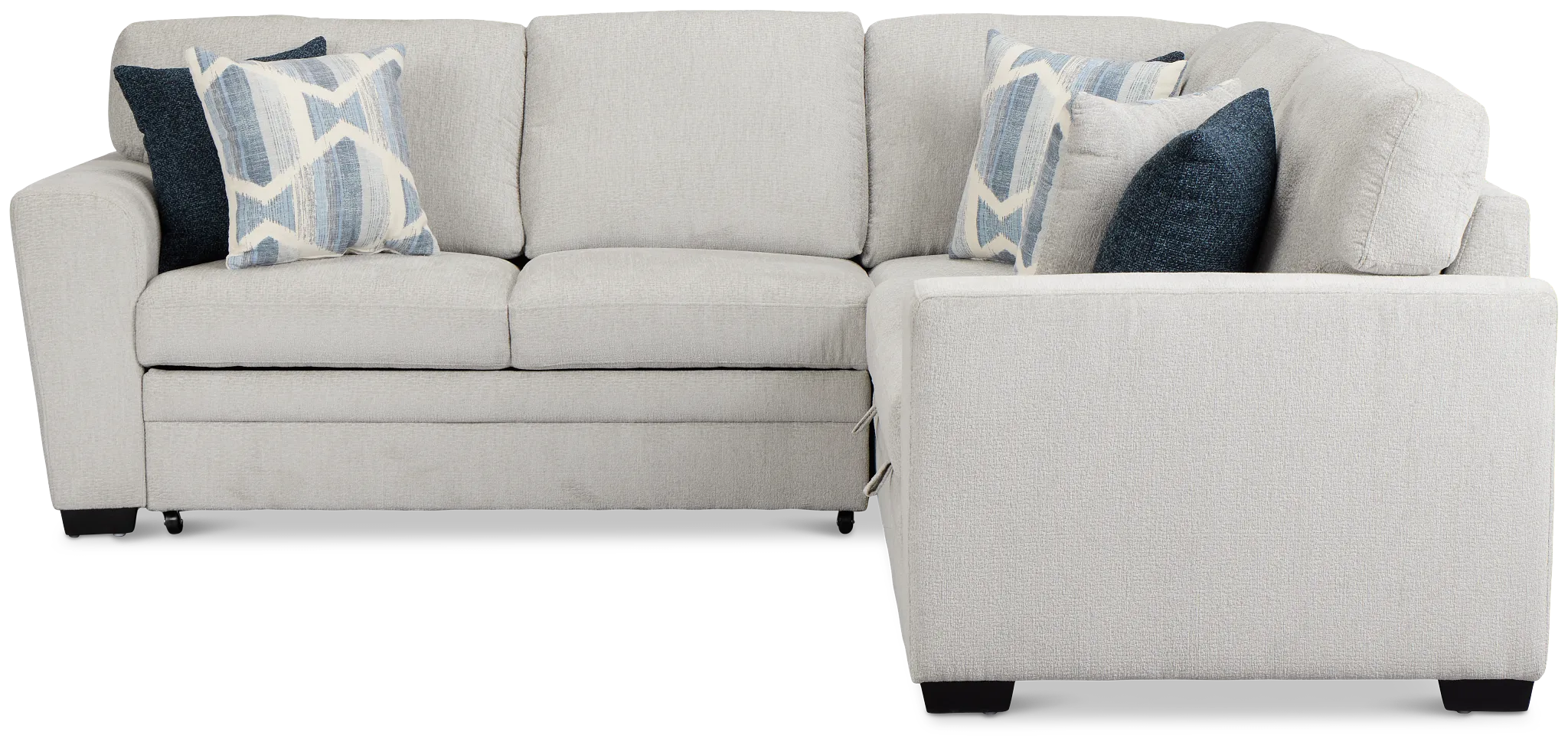 Everly Gray Fabric Small 2-arm Left Sleeper Storage Sectional