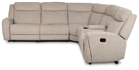 Walker Beige Fabric Medium Dual Manual 2-arm Sectional