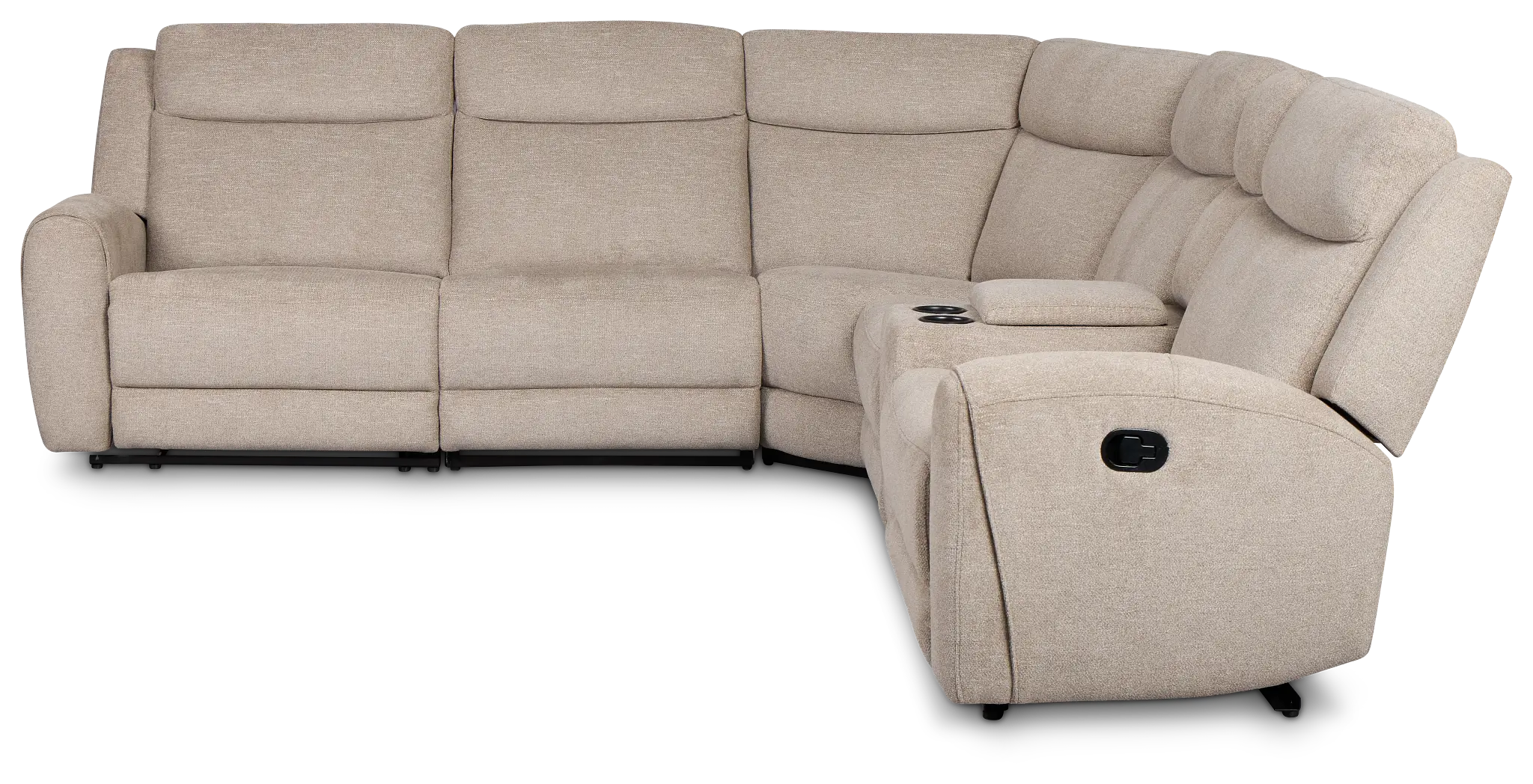 Walker Beige Fabric Medium Dual Manual 2-arm Sectional Walker Beige Fabric Medium Dual Manual 2-arm Sectional