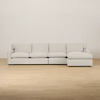 Hudson Gray Fabric Small Right Chaise Sectional