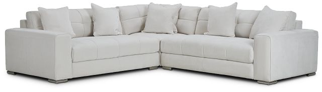 Brielle White Fabric Small Two-arm Sectional