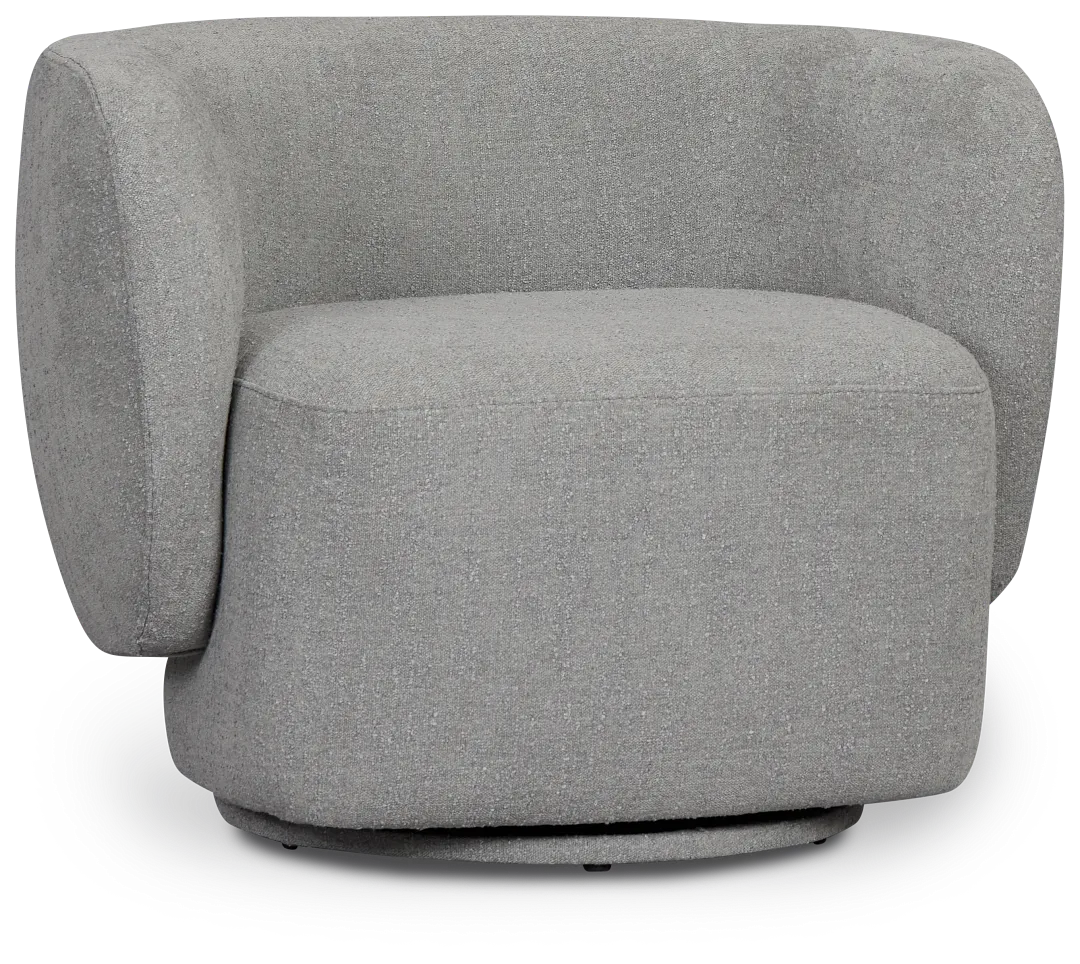 Celeste Light Gray Fabric Swivel Accent Chair