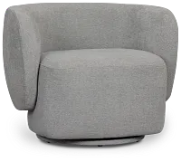 Celeste Light Gray Fabric Swivel Accent Chair