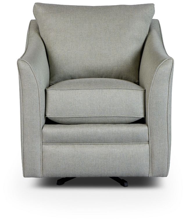 Avery Light Green Fabric Swivel Accent Chair