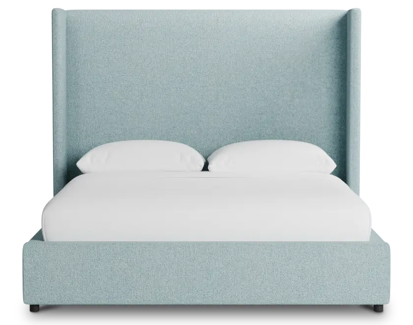 Captiva Elite Light Blue 60" Upholstered Shelter Bed Captiva Elite Light Blue 60" Upholstered Shelter Bed