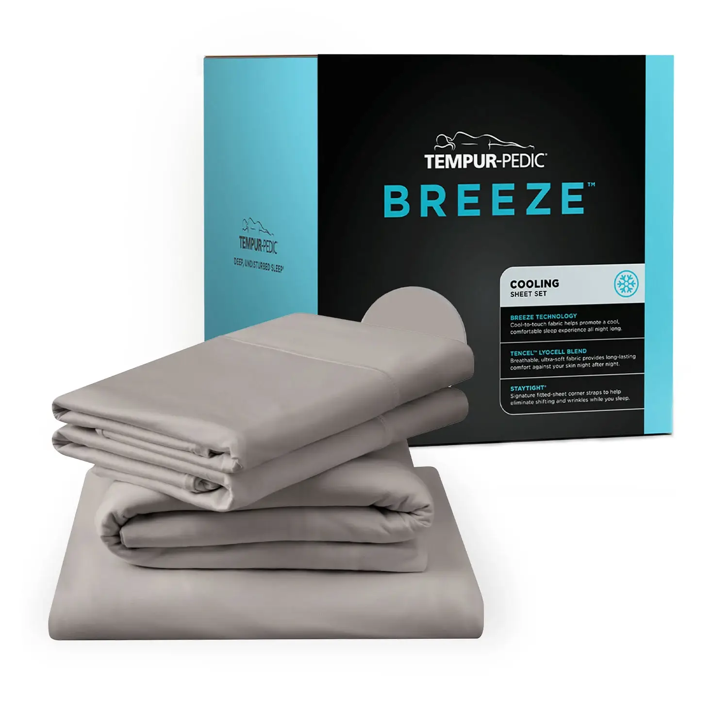 Tempur-pedic Breeze Cooling Dark Gray Tencel Ctn Sheets Tempur-pedic Breeze Cooling Dark Gray Tencel Ctn Sheets
