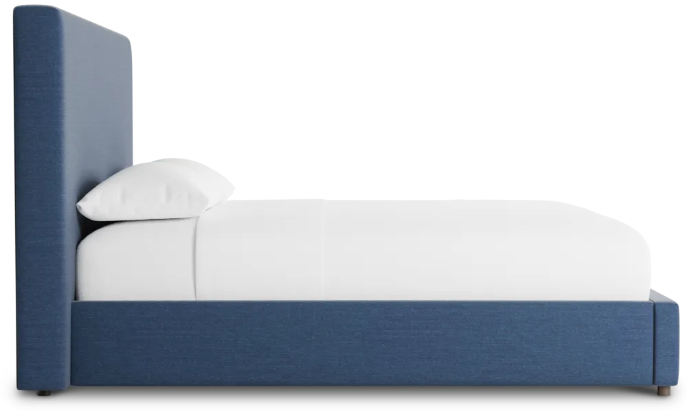 Grayton Peyton Dark Blue 54" Upholstered Platform Bed