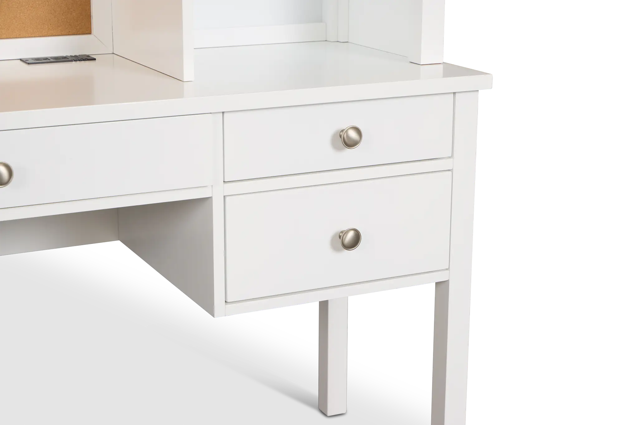 Charleston White 3-drawer Desk & Hutch Charleston White 3-drawer Desk & Hutch