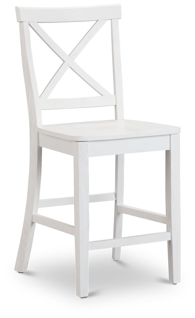 Woodstock White 24" Wood Barstool