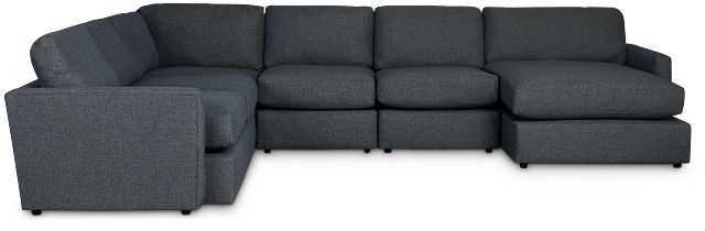 Noah Dark Gray Fabric Large Right Chaise Sectional