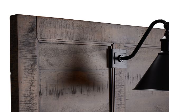 Heron Cove Mid Tone Panel Headboard With Lights