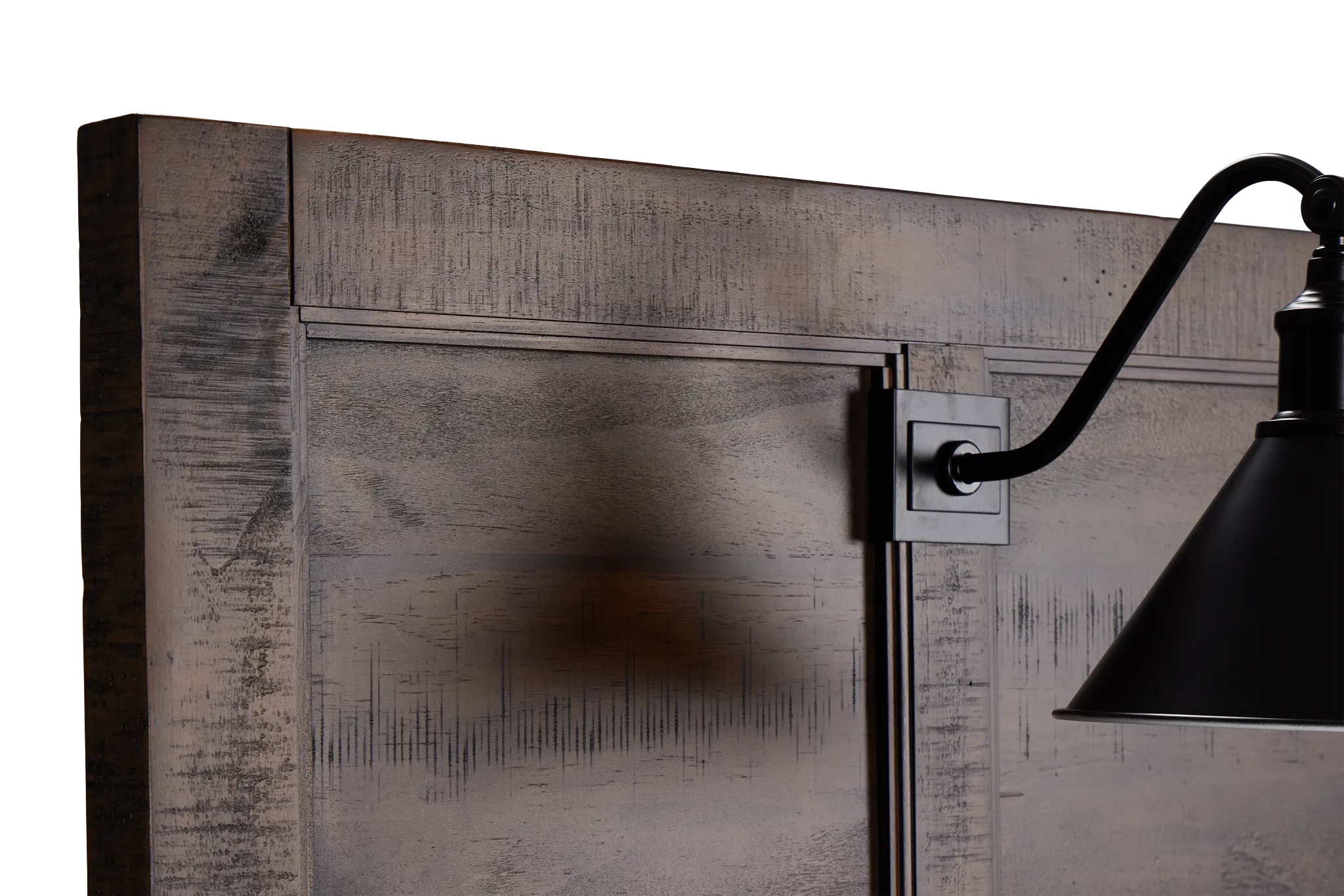 Heron Cove Mid Tone Panel Headboard With Lights