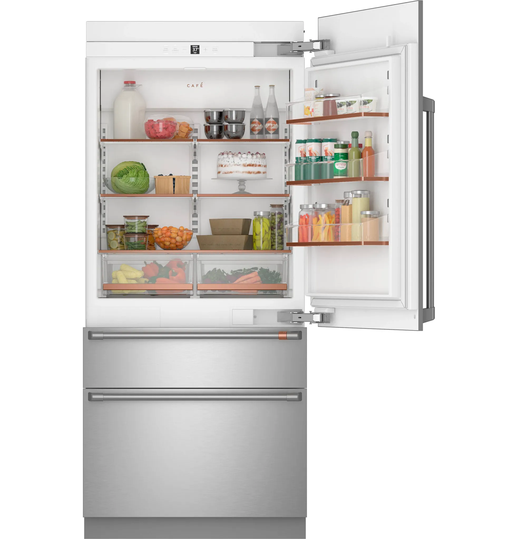Cafe 36 Series Stainless Steel 36" Bottom Freezer Refrigerator