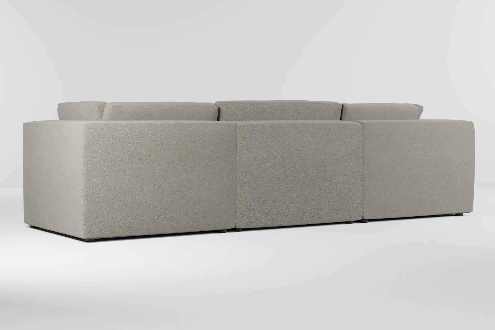 Destin Elite Gray Fabric 3-piece Modular Sofa