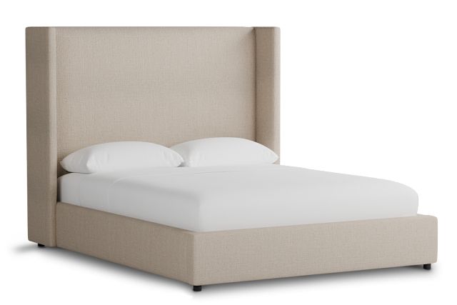 Captiva Linen Beige 60" Upholstered Shelter Bed