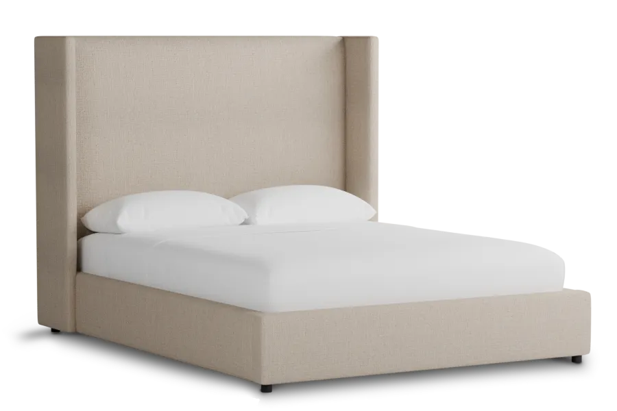 Captiva Linen Beige 60" Upholstered Shelter Bed