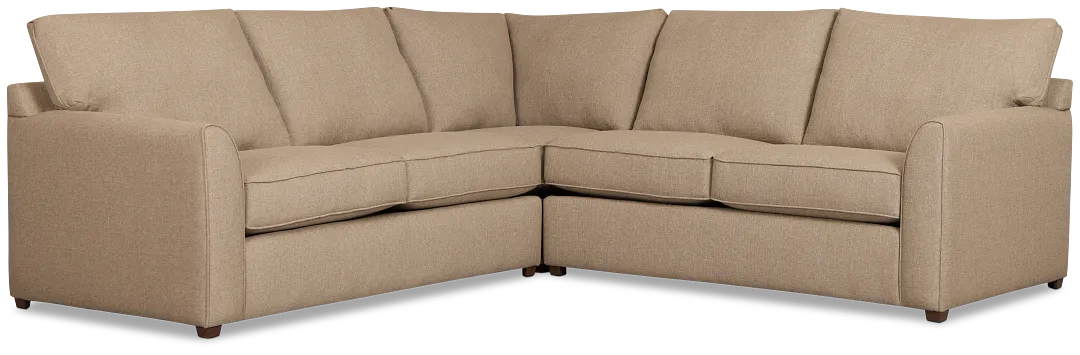 Tate Brown Fabric Medium 2-arm Right Cooling Memory Foam Sleeper Sec