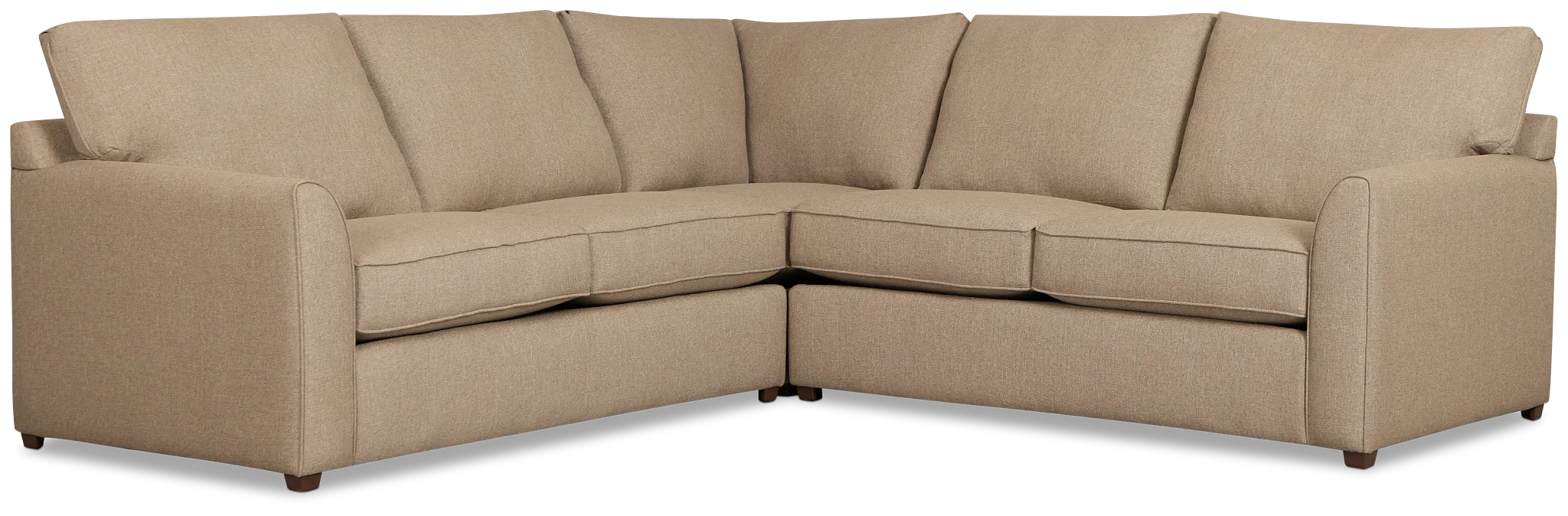 Tate Brown Fabric Medium 2-arm Right Cooling Memory Foam Sleeper Sec