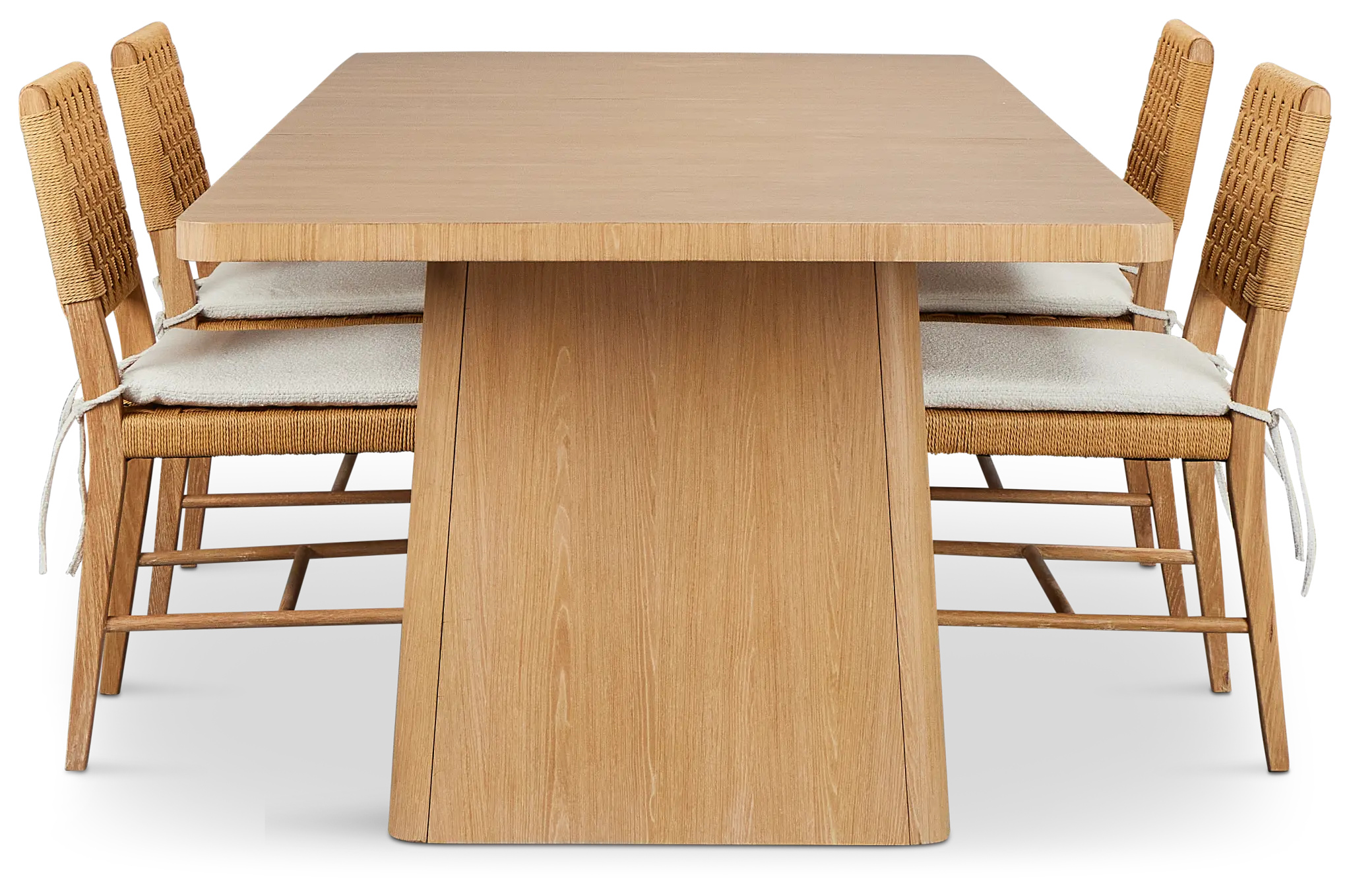 Malibu Light Tone Rect Table & 4 Woven Chairs Malibu Light Tone Rect Table & 4 Woven Chairs