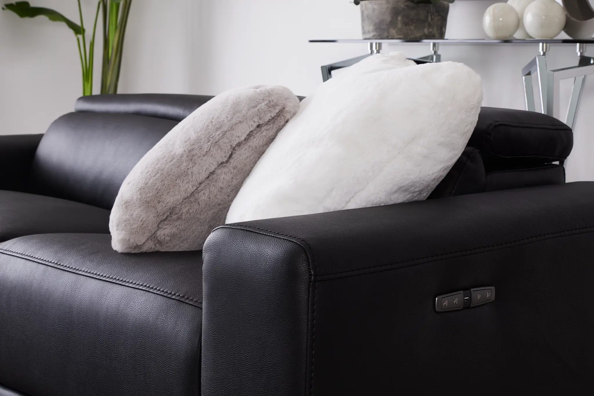 Lombardy Black Micro Power Reclining Sofa Lombardy Black Micro Power Reclining Sofa