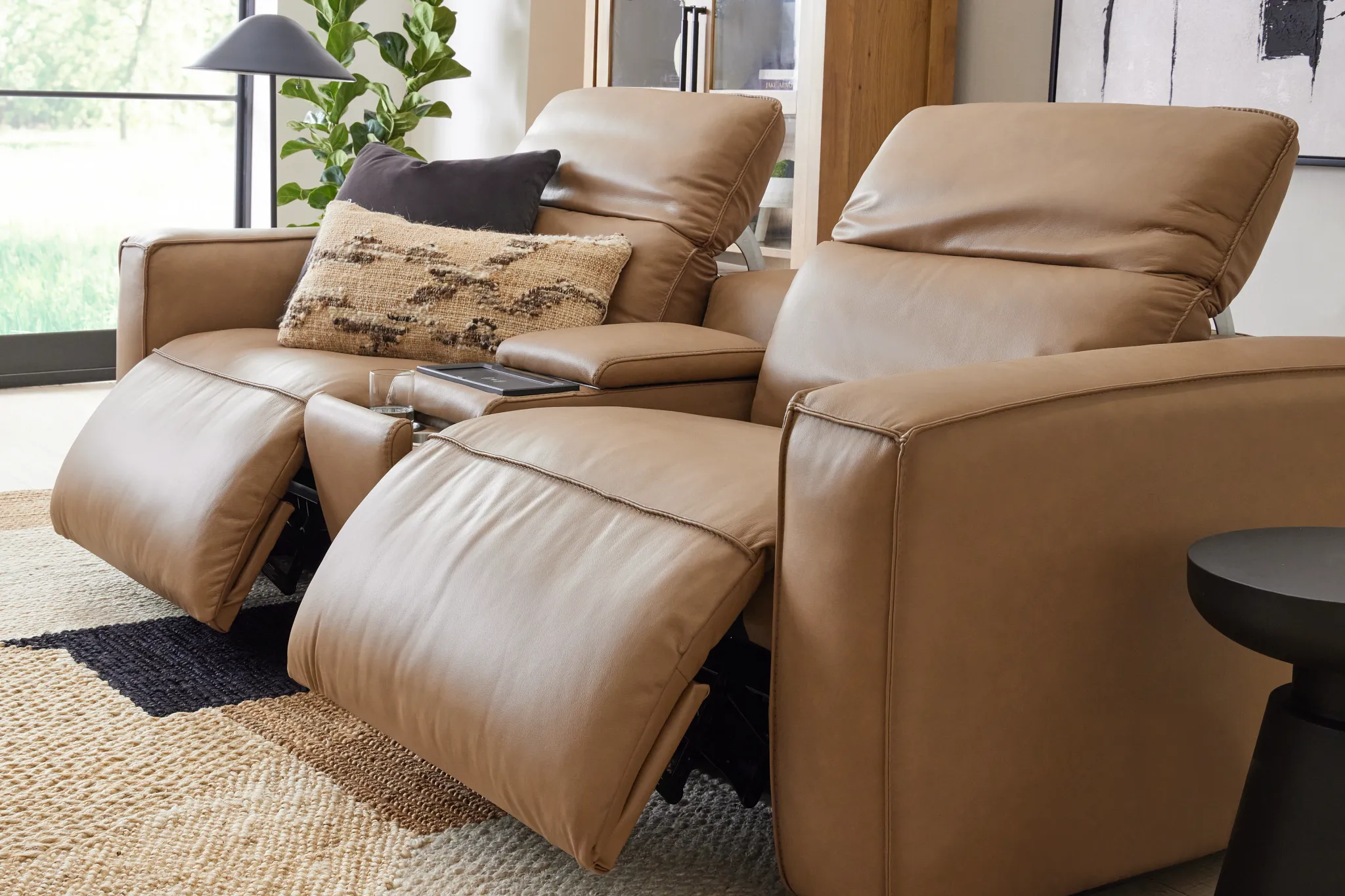 Ryland Brown Lthr/vinyl Power Reclining Sofa
