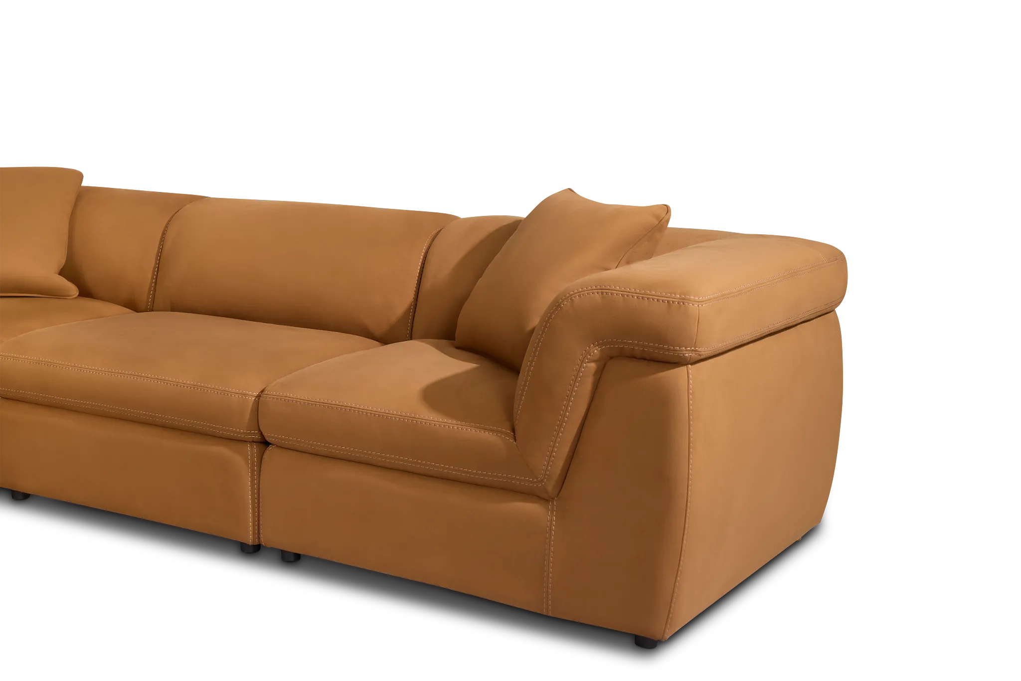 Aria Medium Brown Micro Immersive 5-piece Modular Sectional W/2 Speakers