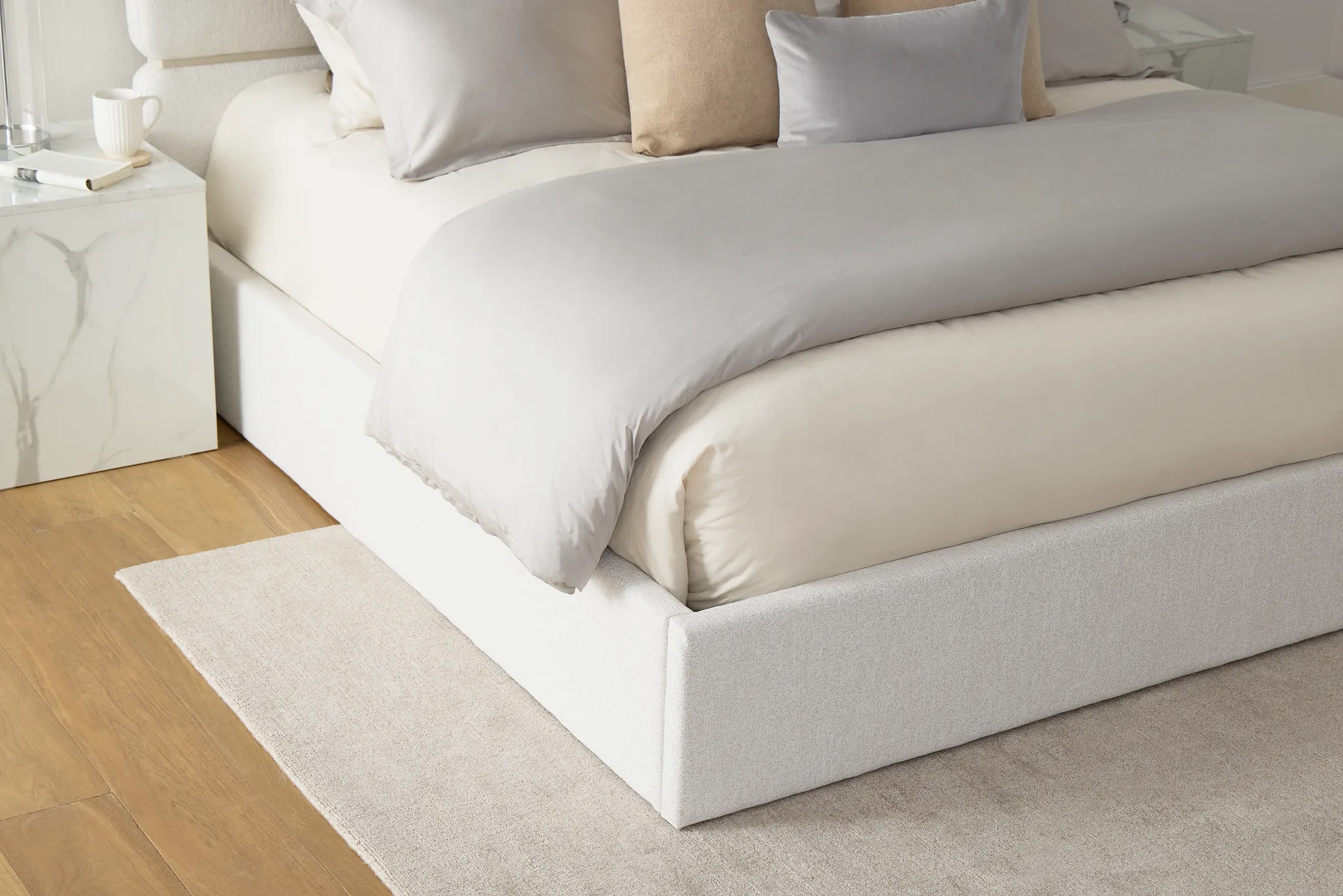 Capraia Light Beige Uph Panel Bed