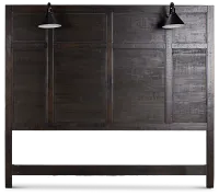 Heron Cove Dark Tone Panel Headboard With Lights