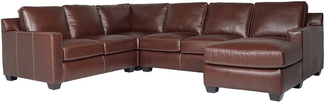 Carson Medium Brown Leather Medium Right Chaise Sectional (0)